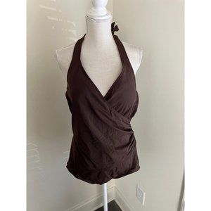Jantzen Classics One-Piece Brown Faux Wrap Swimsuit Size 20W NWT